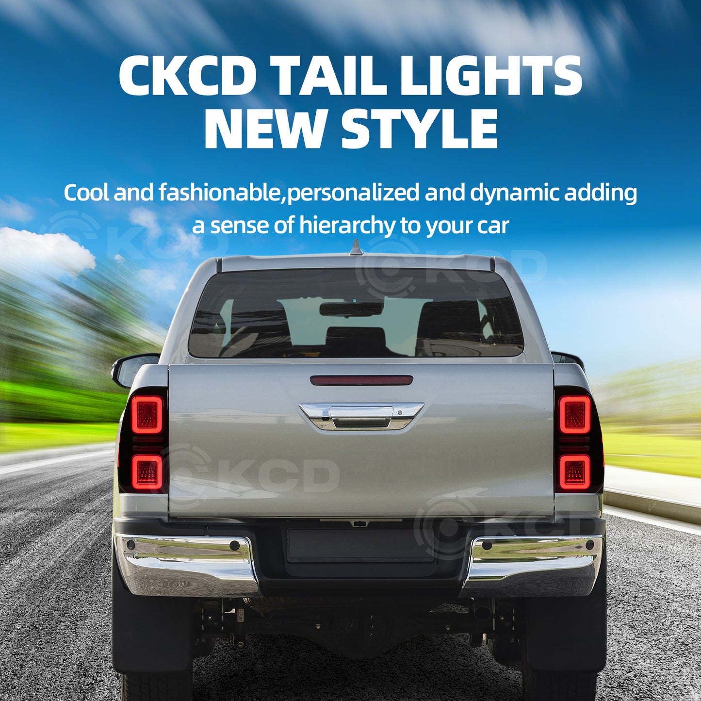Archaic LED Taillight Assembly For Toyota Hilux 2015-2022 Startup Animation