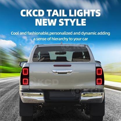 Archaic LED Taillight Assembly For Toyota Hilux 2015-2022 Startup Animation