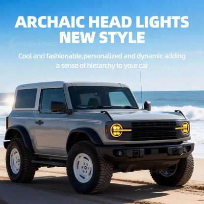 Archaic 4-Lens LED Projector Headlights for Ford Bronco 2021–2026