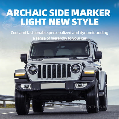 LED Fender Flare Turn Signal Lights for Jeep Wrangler JL Gladiator JT | Sequential Dynamic Amber Marker Lights
