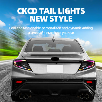 RGB LED Tail Lights Assembly for 2022-2025 Subaru WRX VB, APP Controlled Dynamic Rear Lamps, Plug & Play (Pair)