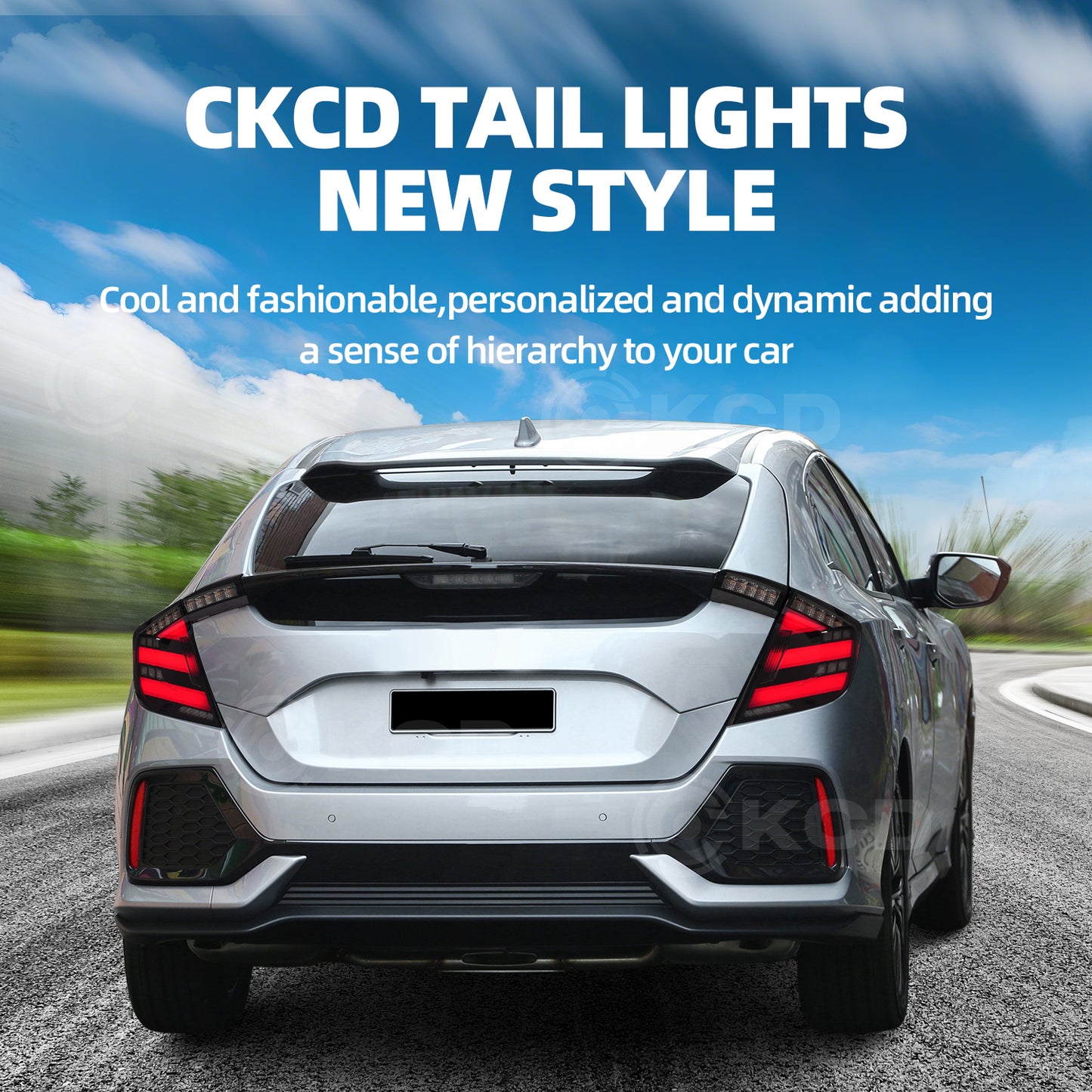 Archaic LED Tail Lights Assembly For 2016-2021 Honda Civic Hatchback & Type R (FK7/FK8) | Dynamic DRL & Sequential Turn Signals