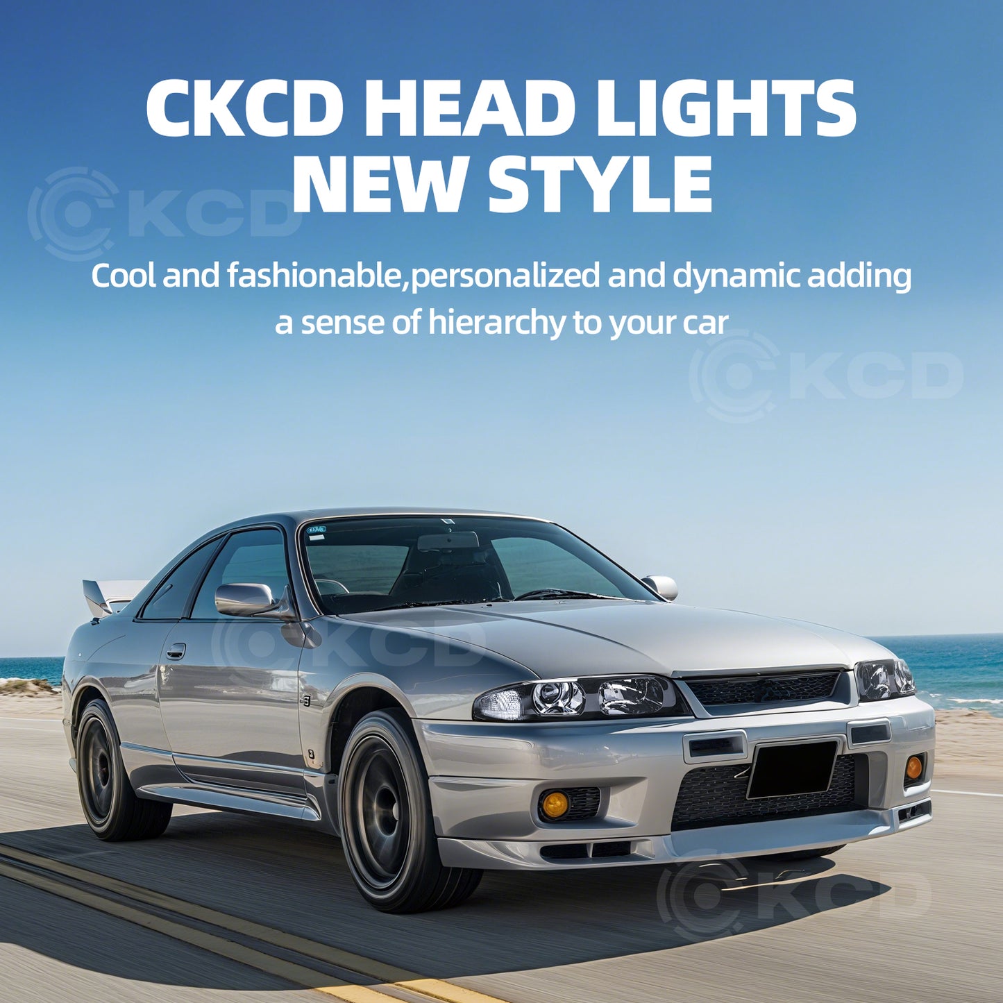 Archaic Headlight Assembly For Nissan Skyline R33 GTS GTST Pre-facelift 1993-1996,w/ Blub