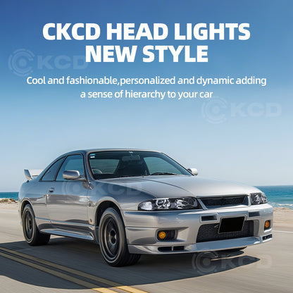 Archaic Headlight Assembly For Nissan Skyline R33 GTS GTST Pre-facelift 1993-1996,w/ Blub