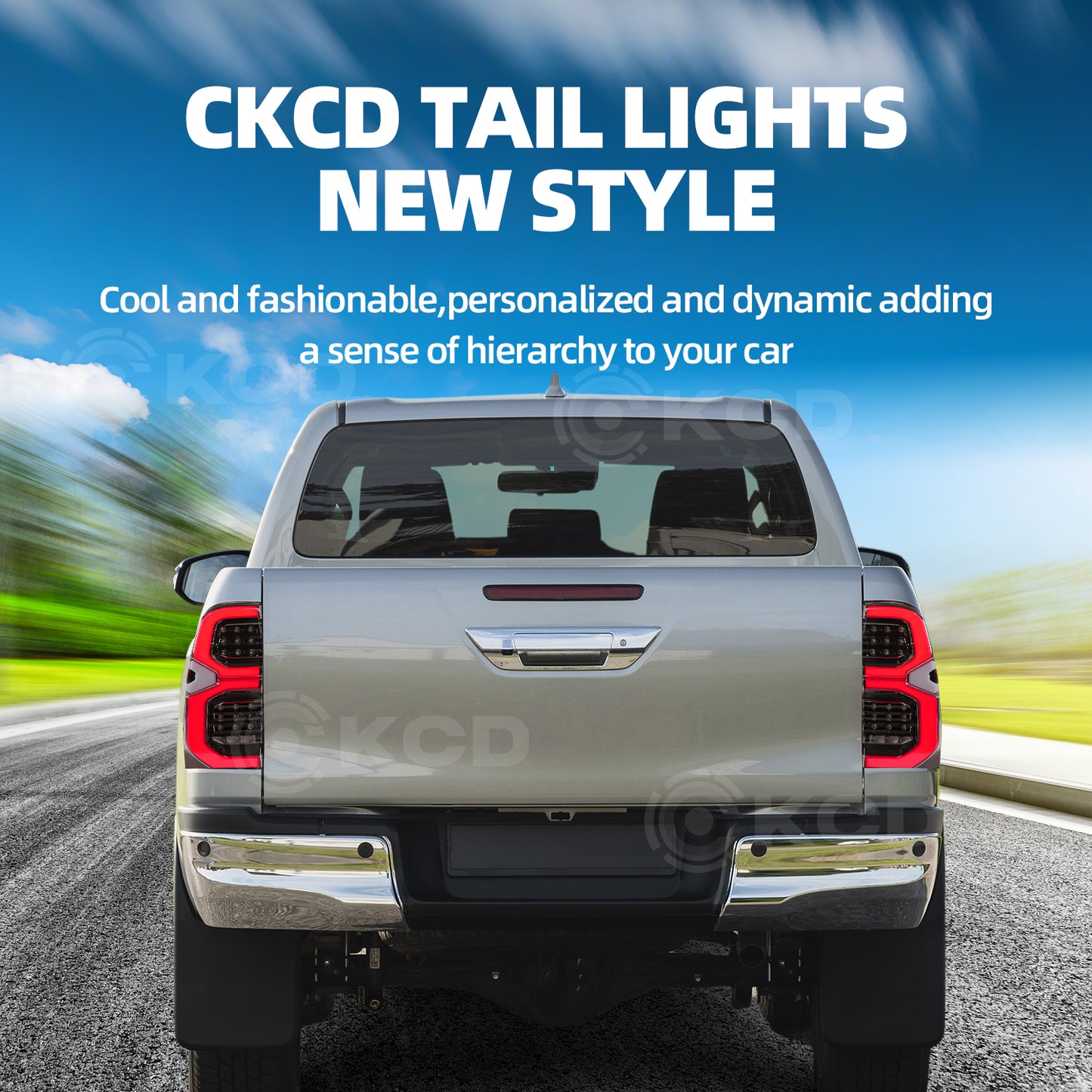 Archaic LED Taillight Assembly For Toyota Hilux 2016-2023 Startup Animation