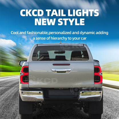 Archaic LED Taillight Assembly For Toyota Hilux 2016-2023 Startup Animation