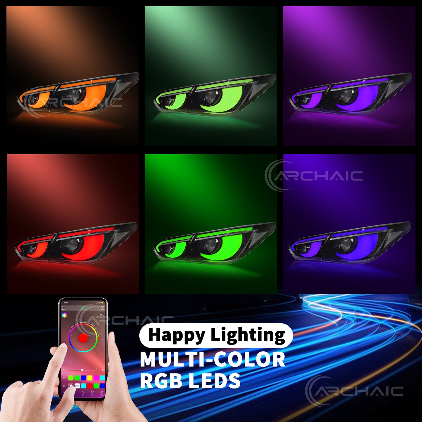RGB LED Tail Lights for Infiniti Q50 Sedan Skyline V37 2014-2017 | Sequential Turn Signals, Dynamic Startup Animation DRL, Plug-and-Play, Pair