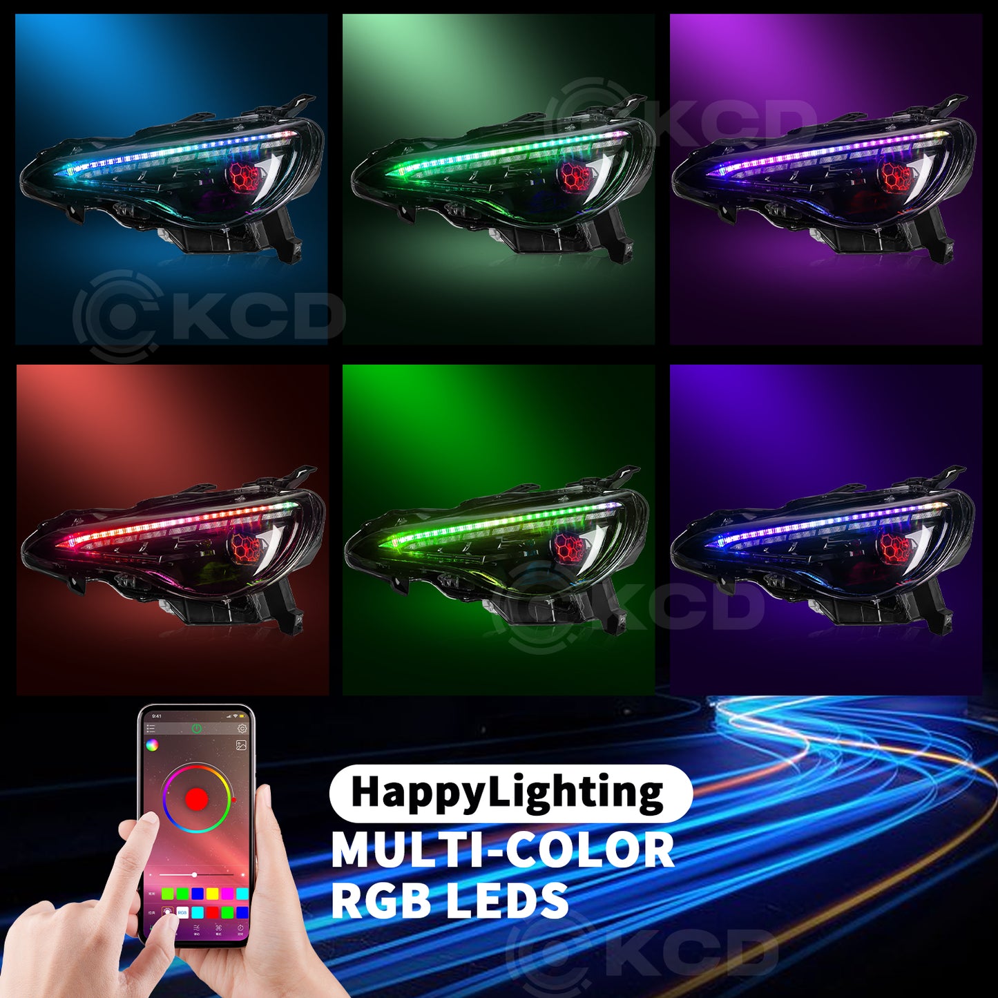 RGB Headlight For 2012-2016 Scion FR-S 2012-2021 Toyota 86 2013-2021 Subaru BRZ
