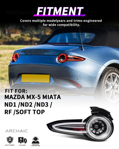 🔥Archaic Reimagining Collection – Rotor Signature E-Mark LED Tail Lights for Mazda MX-5 Miata ND (ND1 / ND2 / ND3)