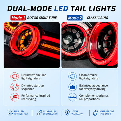 🔥Archaic Reimagining Collection – Rotor Signature E-Mark LED Tail Lights for Mazda MX-5 Miata ND (ND1 / ND2 / ND3)