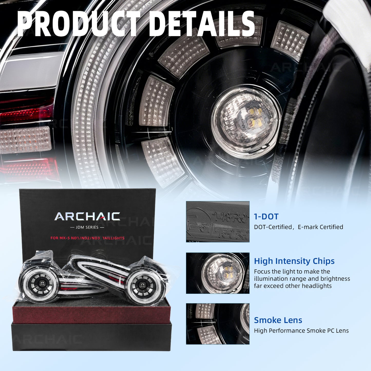 🔥Archaic Reimagining Collection – Rotor Signature E-Mark LED Tail Lights for Mazda MX-5 Miata ND (ND1 / ND2 / ND3)
