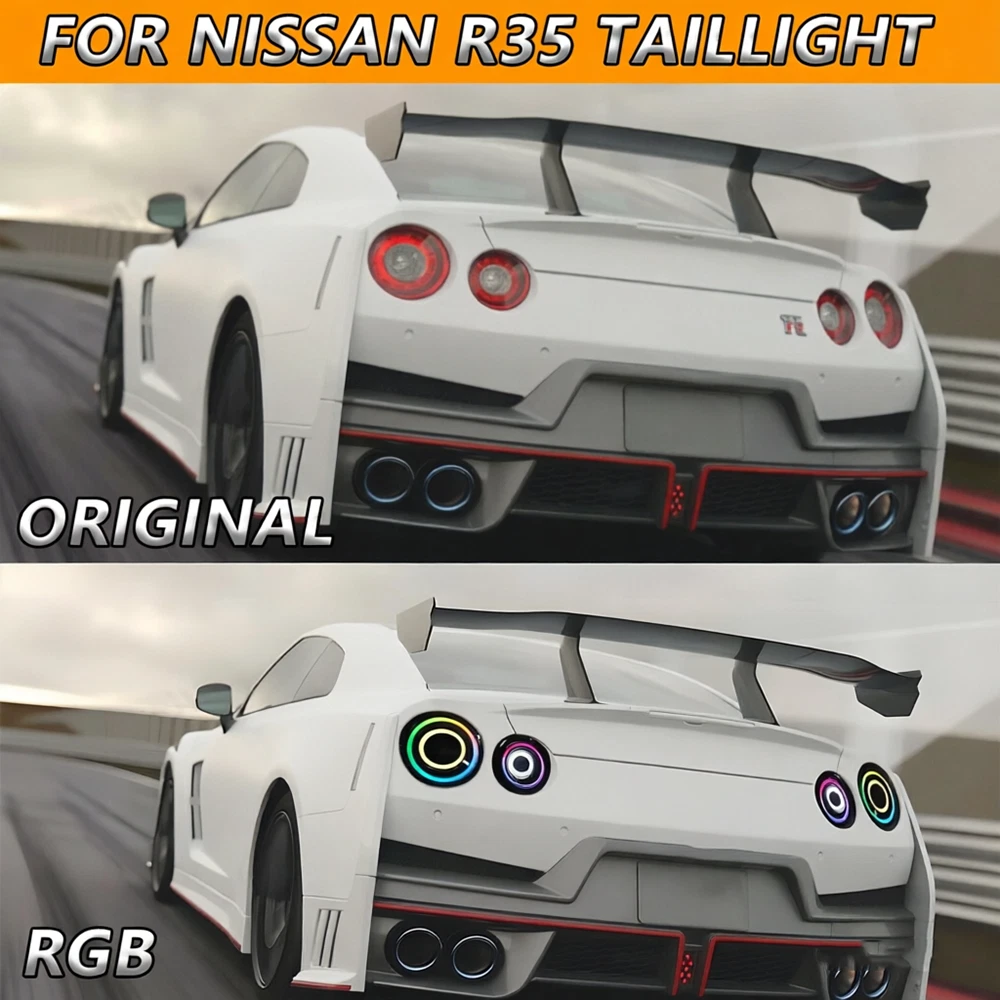 Sequential LED Tail Lights for 2009-2025 Nissan GT-R R35 | Smoked White