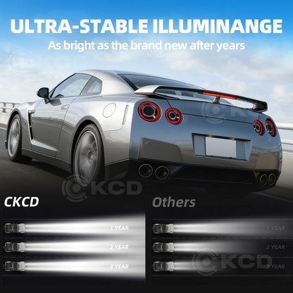 Sequential LED Tail Lights for 2009-2025 Nissan GT-R R35 | Smoked White