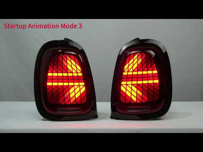 Archaic LED Tail Lights Assembly For Mini Cooper F55 F56 F57 2014–2024 3 Models Startup Animation