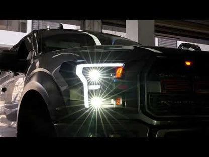 LED Headlights for 13th Gen 2015-2017 Ford F150 P552 or 2017-2020 2nd Gen Raptor,with White/Amber DRL