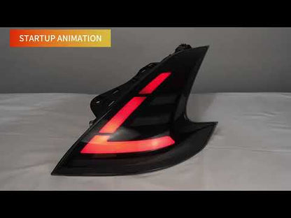 Archaic LED Tail Lights for 2008-2020 Nissan 370Z Z34, Sequential Turn Signals Rear Lamp Assembly (Pair)