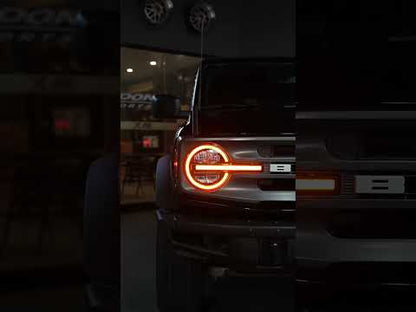 Reflector Headlights For 2021-2025 Ford Bronco,with Amber/White DRL and Startup Animation