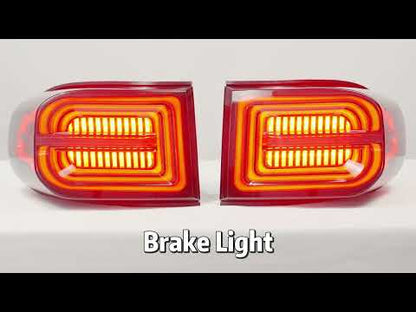 LED Tail Lights for Toyota FJ Cruiser 2007–2014 | Sequential Turn Signal, 3D Ring DRL with Startup Animation (Pair)