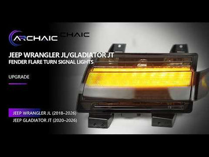 LED Fender Flare Turn Signal Lights for Jeep Wrangler JL Gladiator JT | Sequential Dynamic Amber Marker Lights