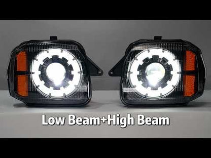 Pair LED Headlights Assembly For 1998-2017 Suzuki Jimny JB23 JB33 JB43, Headlamps w/ Startup Animation DRL