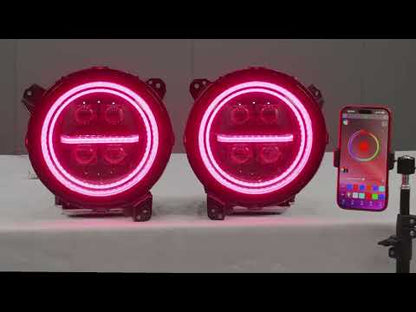LED Projector Headlights for 2018-2026 Jeep Wrangler JL JLU Gladiator JT w/ Sequential Turn Signal & Startup Animation