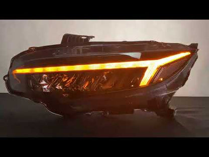 Archaic LED Headlights Assembly For 2016-2021 Honda Civic 10th Gen | Dynamic DRL Sequential Turn Signal