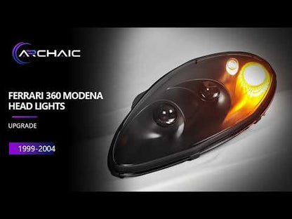 Bi-LED Headlights for Ferrari 360 Modena 1999-2004 | Real Carbon Fiber OEM+ Upgrade,with E-matk Certificate