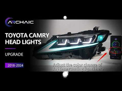 6 Lens Headlights For 8th Gen 2018-2024 Toyota Camry XSE XLE SE LE TRD Front Lamp with Startup Animation and Sequential Turn Signal