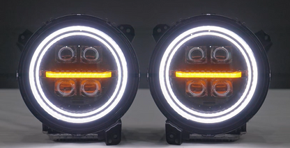 LED Projector Headlights for 2018-2026 Jeep Wrangler JL JLU Gladiator JT w/ Sequential Turn Signal & Startup Animation