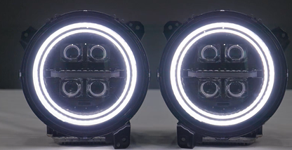LED Projector Headlights for 2018-2026 Jeep Wrangler JL JLU Gladiator JT w/ Sequential Turn Signal & Startup Animation