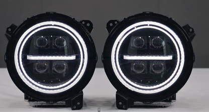 LED Projector Headlights for 2018-2026 Jeep Wrangler JL JLU Gladiator JT w/ Sequential Turn Signal & Startup Animation