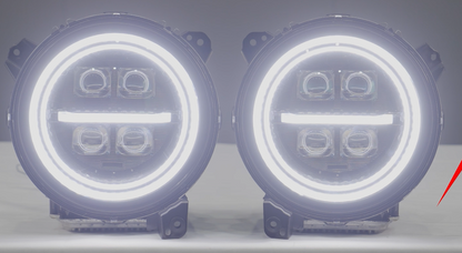 LED Projector Headlights for 2018-2026 Jeep Wrangler JL JLU Gladiator JT w/ Sequential Turn Signal & Startup Animation